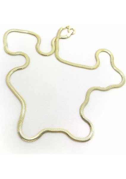 Gümüş 2,5 mm Yassı Sarı Döküm Boyun Zinciri Kolye KT125E3 fiyatları