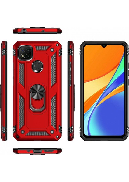 Xiaomi Redmi 9c Kılıf Ultra Korumalı Yüzüklü Manyetik Vega Kapak