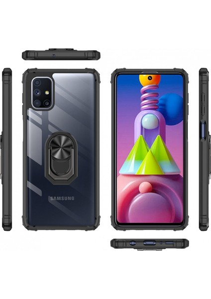 Samsung Galaxy M51 Kılıf Renkli Silikon Kenarlı Yüzüklü Manyetik Mola Kapak fırsatları