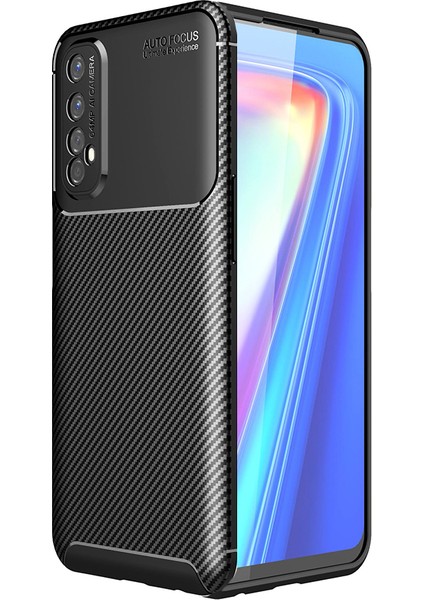 Realme 7 Kılıf Karbon Desenli Lux Negro Silikon