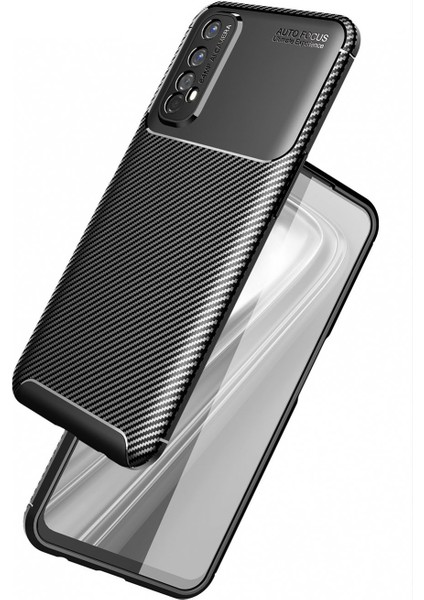 Realme 7 Kılıf Karbon Desenli Lux Negro Silikon