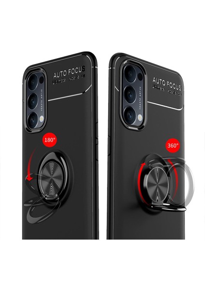 Oppo Reno 4 Kılıf Yüzüklü Manyetik Ravel Silikon fırsatları