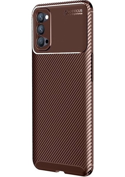 Oppo Reno 4 Kılıf Karbon Desenli Lux Negro Silikon