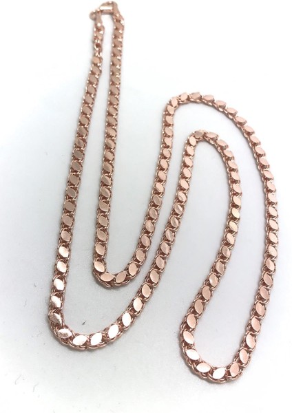 Gümüş 3,5 mm Rose Arpa Pullu Zincir Kolye