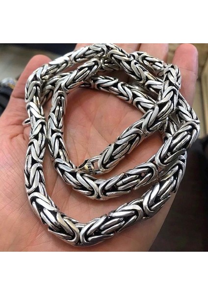 8,50 mm Gümüş Kalın Kral Boyun Zinciri Kolye modelleri