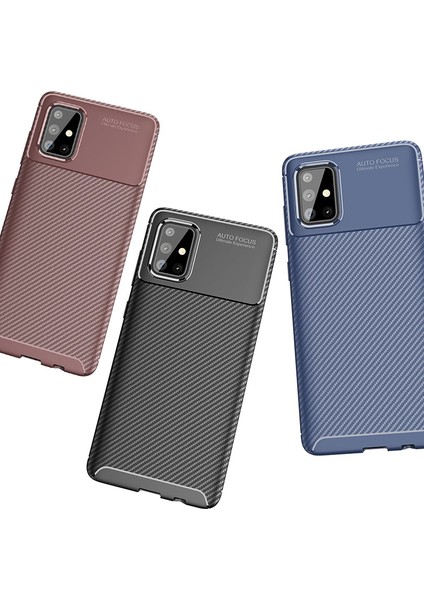 Samsung Galaxy M31S Kılıf Karbon Desenli Lux Negro Silikon