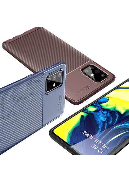 Samsung Galaxy M31S Kılıf Karbon Desenli Lux Negro Silikon
