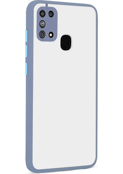 Samsung Galaxy M31 Kılıf Silikon Kenarlı Kamera Korumalı Buzlu Hux Kapak