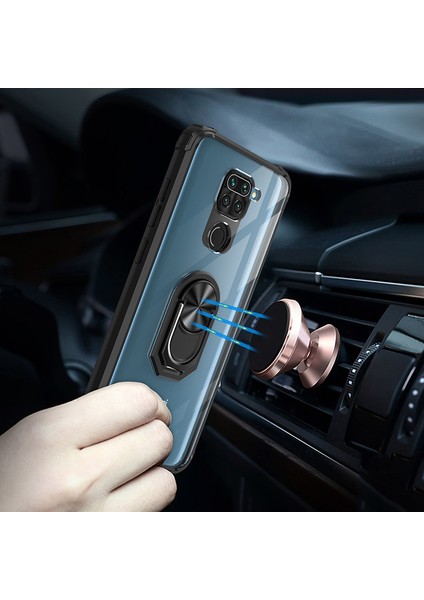 Xiaomi Redmi Note 9 Kılıf Silikon Kenarlı Yüzüklü Manyetik Mola Kapak fiyatları