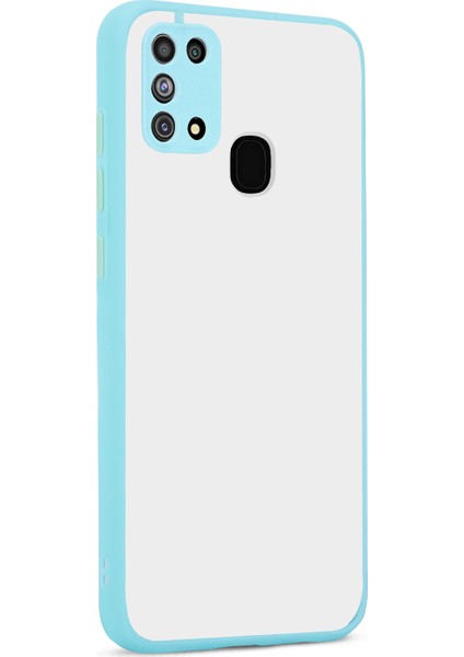 Samsung Galaxy M31 Kılıf Silikon Kenarlı Kamera Korumalı Buzlu Hux Kapak