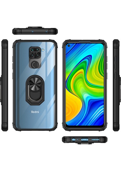 Xiaomi Redmi Note 9 Kılıf Silikon Kenarlı Yüzüklü Manyetik Mola Kapak modelleri