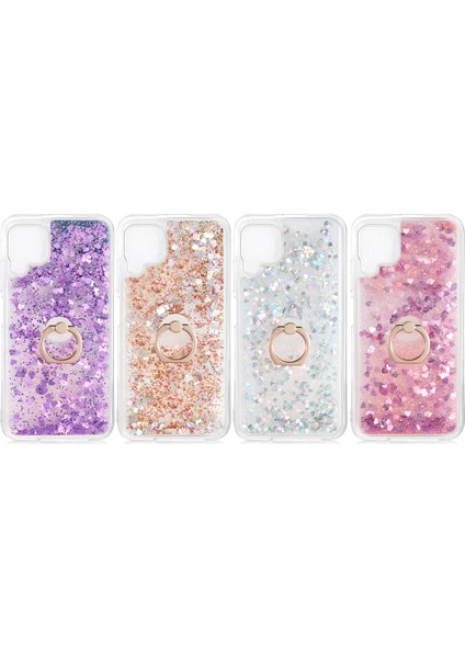 Huawei P40 Lite Kılıf Simli Sıvılı Kalplı Yüzüklü Milce Kapak fiyatları