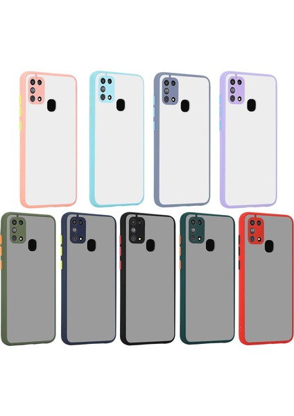 Samsung Galaxy M31 Kılıf Silikon Kenarlı Kamera Korumalı Buzlu Hux Kapak modelleri
