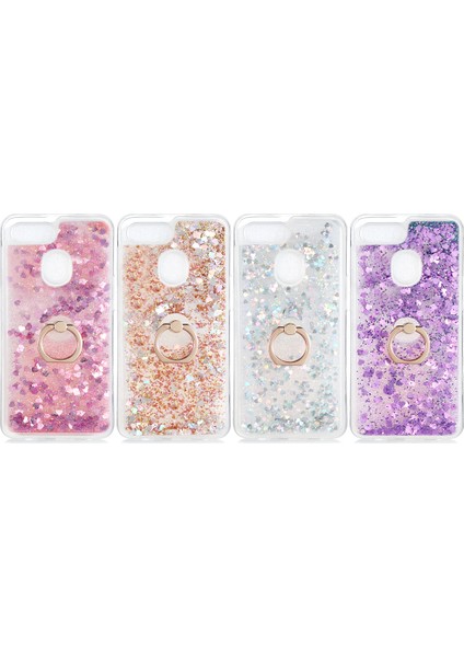 Oppo A5S Kılıf Simli Sıvılı Kalplı Yüzüklü Milce Kapak fiyatları