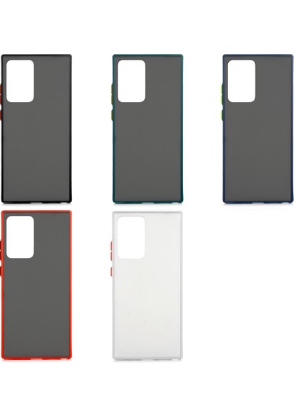 Samsung Galaxy Note 20 Kılıf Renkli Kenarlı Buzlu Sert Fri Kapak