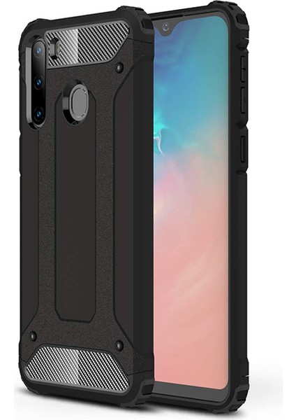 Kny Samsung Galaxy A21 Kılıf Çift Katmanlı Armour Case