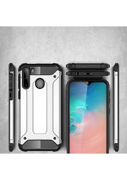 Kny Samsung Galaxy A21 Kılıf Çift Katmanlı Armour Case