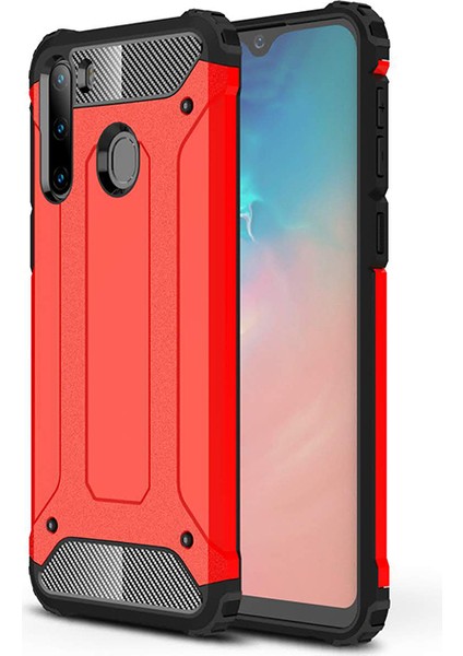 Samsung Galaxy A21 Kılıf Çift Katmanlı Armour Case
