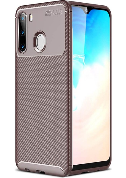 Samsung Galaxy A21 Kılıf Karbon Desenli Lux Negro Silikon
