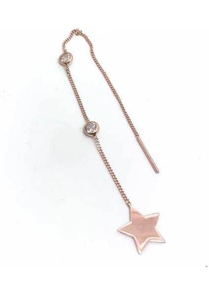 Gümüş Taşlı Yıldız Tekli Küpe