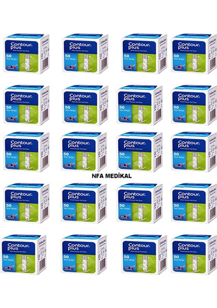Contour Plus Bayer Kanşekeri Ölçüm Stribi 20 Kutu 1000