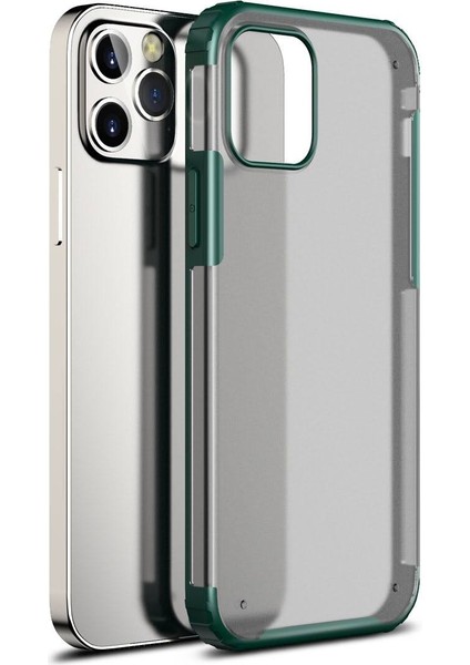Apple Iphone 12 Pro Kılıf Silikon Kenarlı Sert Buzlu Volks Kapak