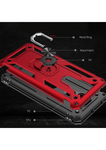 Xiaomi Redmi Note 9 Kılıf Ultra Korumalı Yüzüklü Manyetik Vega Kapak