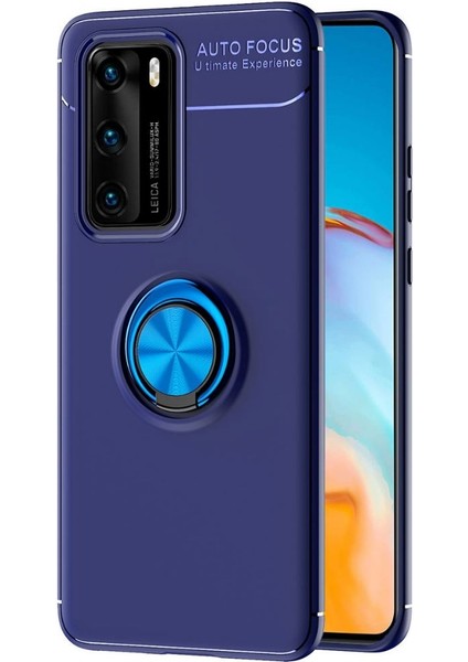 Huawei P40 Kılıf Yüzüklü Manyetik Ravel Silikon