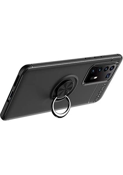 Huawei P40 Kılıf Yüzüklü Manyetik Ravel Silikon