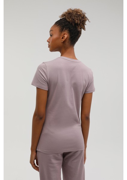 BPPO-000182 Blank Base - Mor Kadın Kısa Kol T-Shirt
