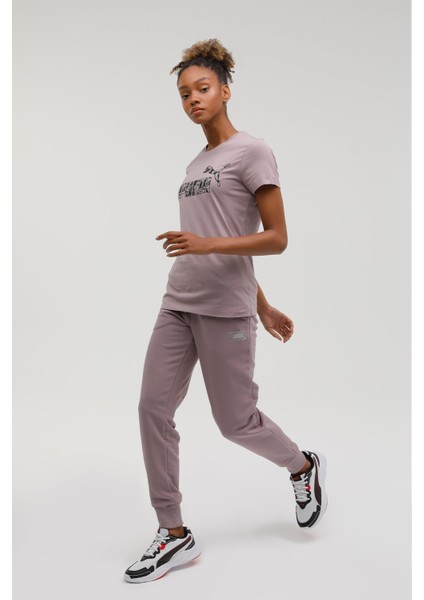 BPPO-000182 Blank Base - Mor Kadın Kısa Kol T-Shirt