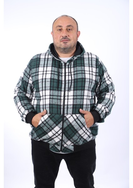 Mocgrande Kangaroo Pocket Oduncu Sweat-Gömlek Stripe 22209-NEFTI