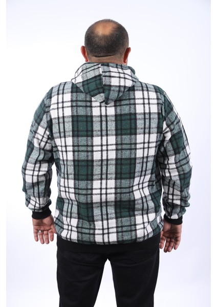 Mocgrande Kangaroo Pocket Oduncu Sweat-Gömlek Stripe 22209-NEFTI modelleri