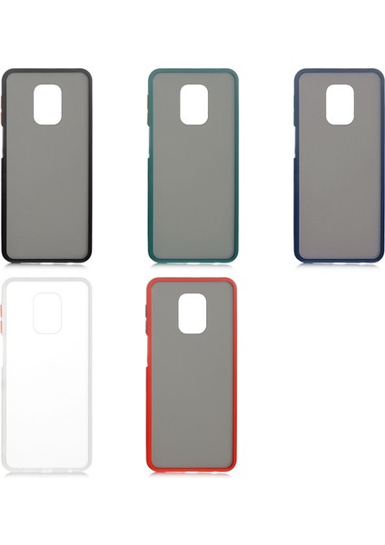 Xiaomi Redmi Note 9s Kılıf Renkli Silikon Kenarlı Buzlu Fri Kapak