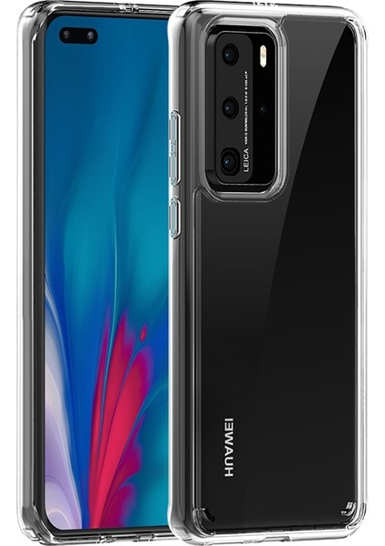 Huawei P40 Pro Kılıf Kamera Korumalı Ultra Koruma Şeffaf Coss Silikon