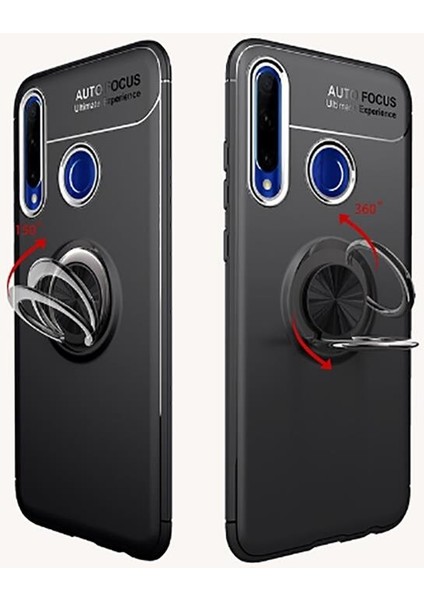 Huawei P40 Lite E Kılıf Yüzüklü Manyetik Ravel Silikon