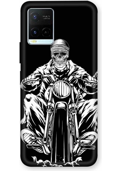 Vivo Y33T Kılıf Kurukafa Motosiklet Desenli Hd Baskılıf Silikon Kılıf - Kurukafamotosiklet