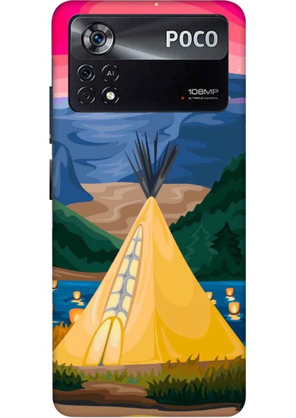 Xiaomi Poco X4 Kılıf Kamp Çadırı Desenli Hd Baskılıf Silikon Kılıf - 8213