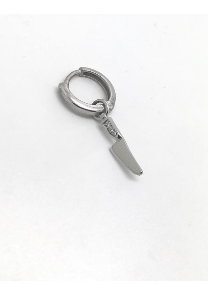 Gümüş Bıçak Model Erkek Kadın Tek Küpe NZ1365E2