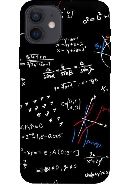 Apple Iphone 12 Kılıf Baskılı Matematik Desenli Zipax A++ Silikon - 8888