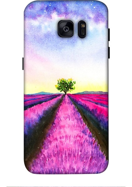 Samsung Galaxy S7 Edge Kılıf Baskılı Pembe Çiçekler Desenli Zipax A++ Silikon - 8934