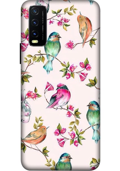 Vivo Y20S Kılıf Baskılı Kuşlar Desenli Zipax A++ Silikon - 8884