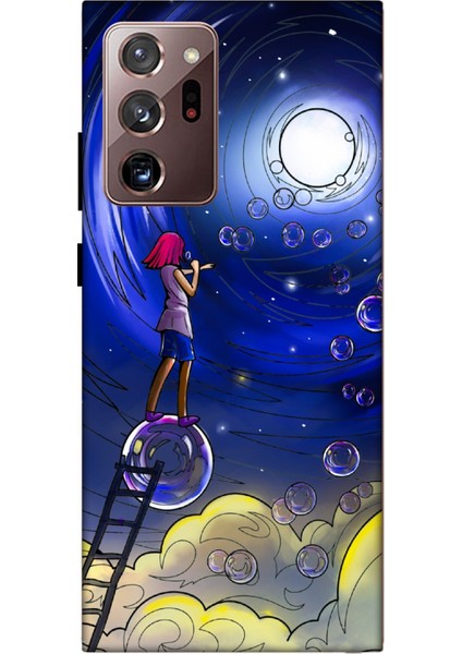 Samsung Galaxy Note 20 Plus Kılıf Baskılı Baloncuk Desenli Zipax A++ Silikon - 8928