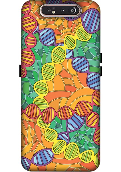 Deste Samsung Galaxy A80 Kılıf Dna Baskılı Desenli Silikon Kılıf A++-8113
