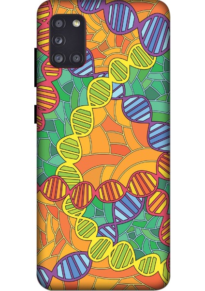 Deste Samsung Galaxy A31 Kılıf Dna Baskılı Desenli Silikon Kılıf A++-8113