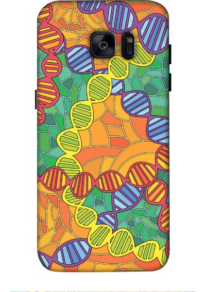 Deste Samsung Galaxy S7 Edge Kılıf Dna Baskılı Desenli Silikon Kılıf A++-8113