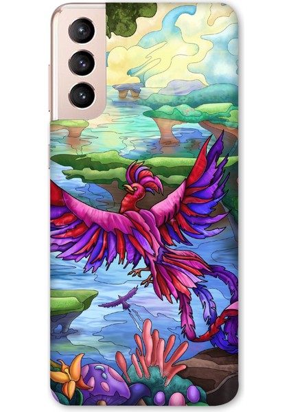 Samsung Galaxy S21 Plus Kılıf Baskılı Kuş Desenli Zipax A++ Silikon - 8533
