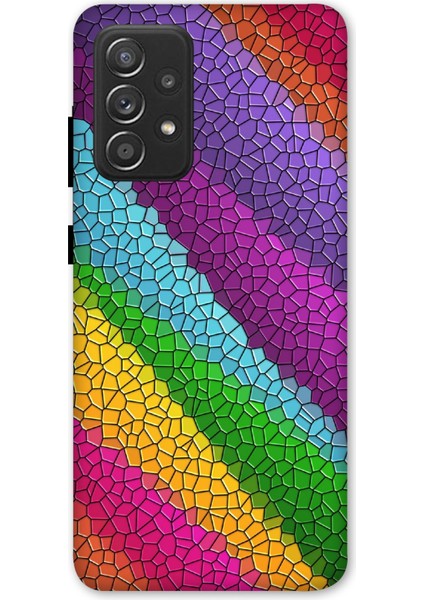 Deste Samsung Galaxy A52 Kılıf Renkler Baskılı Desenli Silikon Kılıf A++-8235