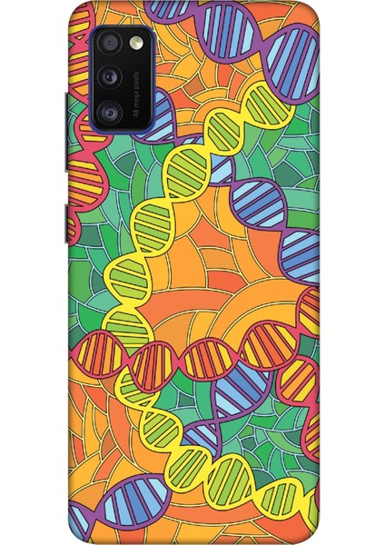 Deste Samsung Galaxy A41 Kılıf Dna Baskılı Desenli Silikon Kılıf A++-8113