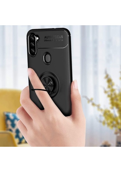 Galaxy A11 Kılıf Yüzüklü Manyetik Ravel Silikon indirimleri